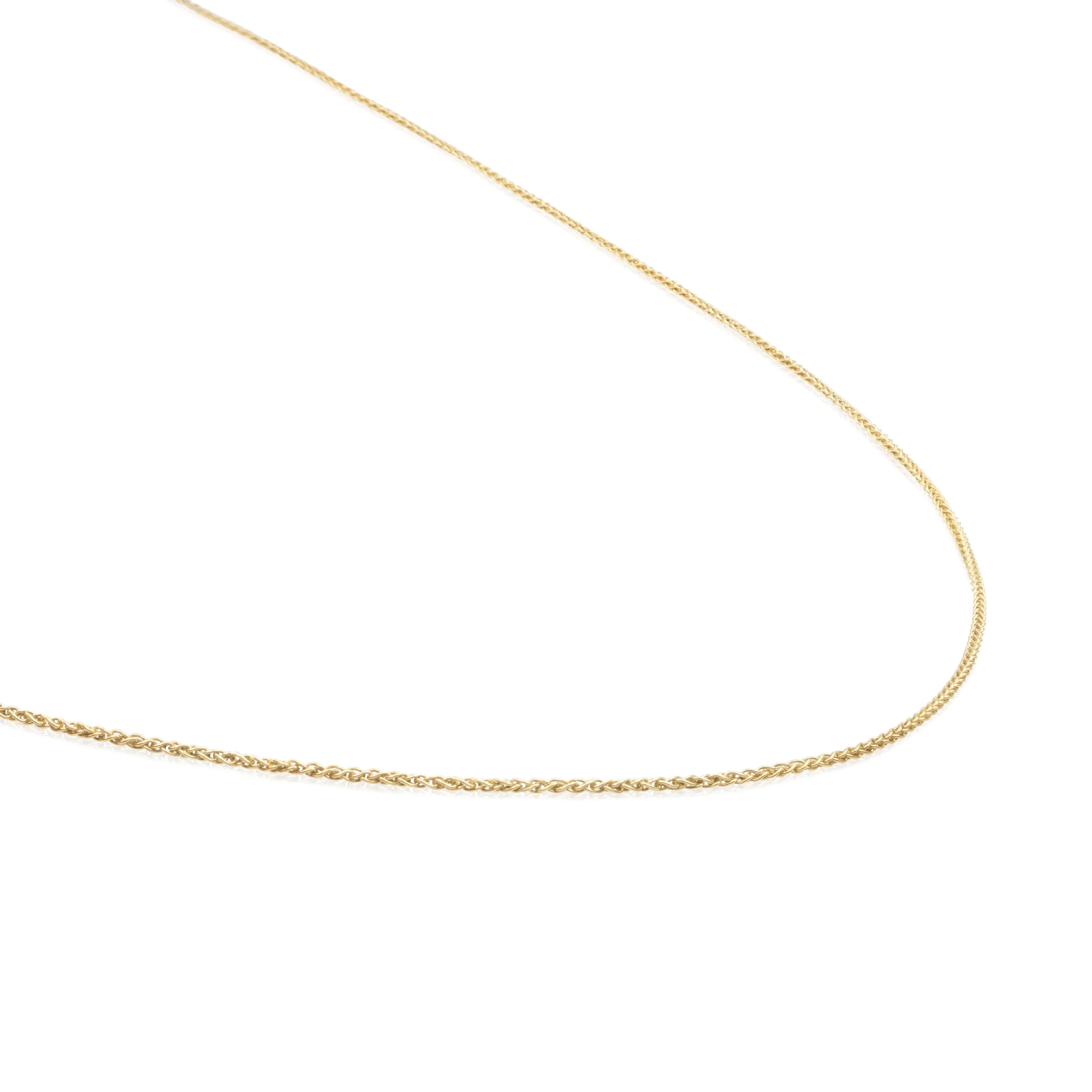 Necklace - Wheat chain gold plated - Silver - 50cm