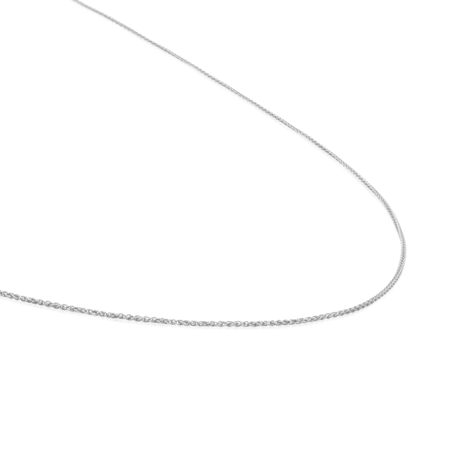 Necklace - Wheat chain rhodium plated - Silver - 50cm