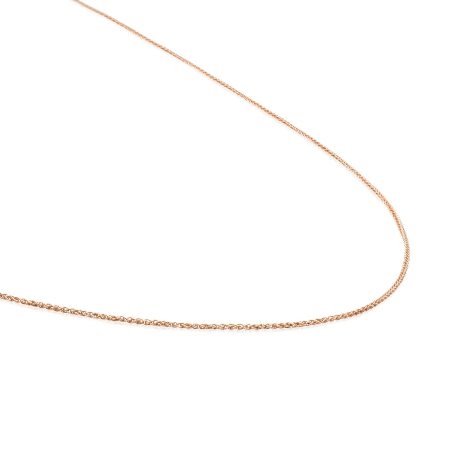 Necklace - Wheat chain rose gold plated - Silver - 70cm