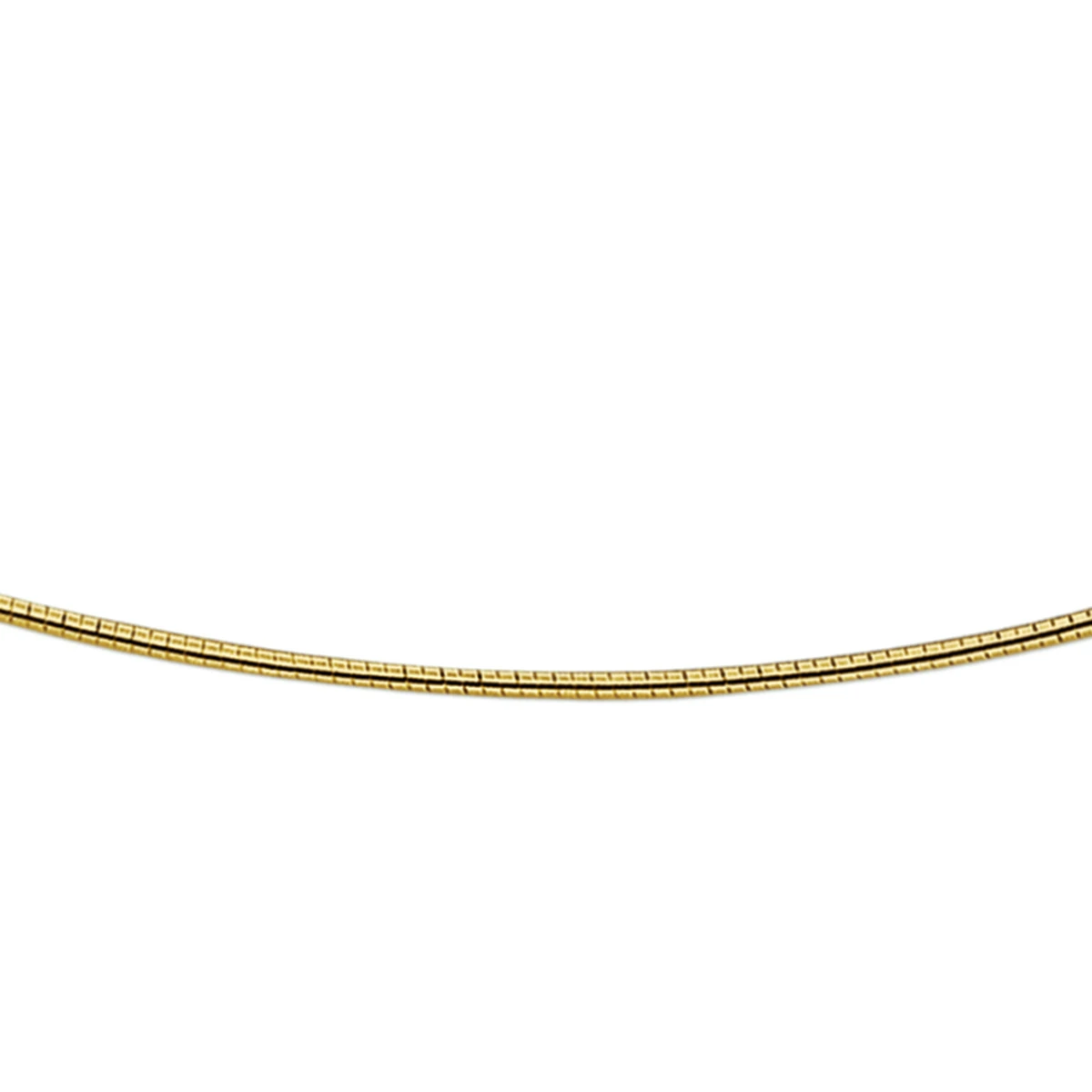 collier omega rond schroefslot 1,2 mm 45 cm 14K geelgoud