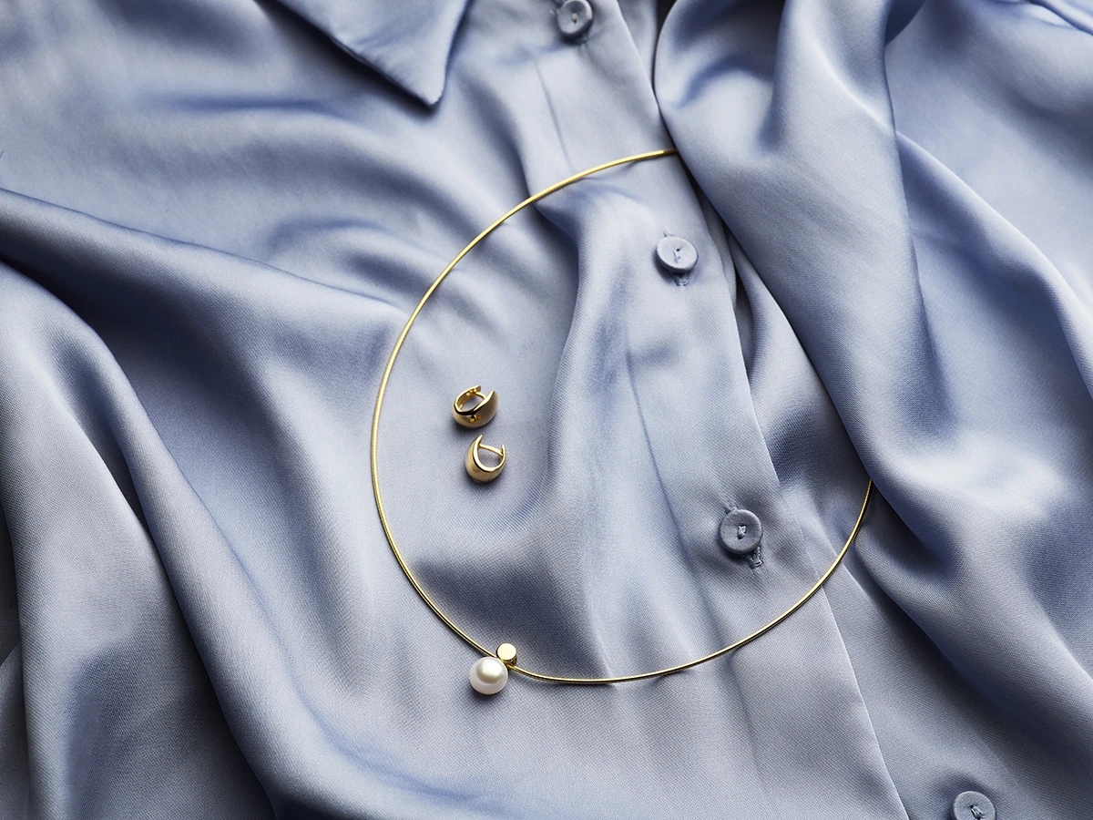 collier omega rond schroefslot 1,2 mm 45 cm 14K geelgoud