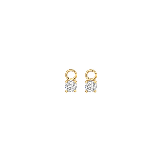 Oorbedels Geelgoud (14k) met Lab grown Diamant
