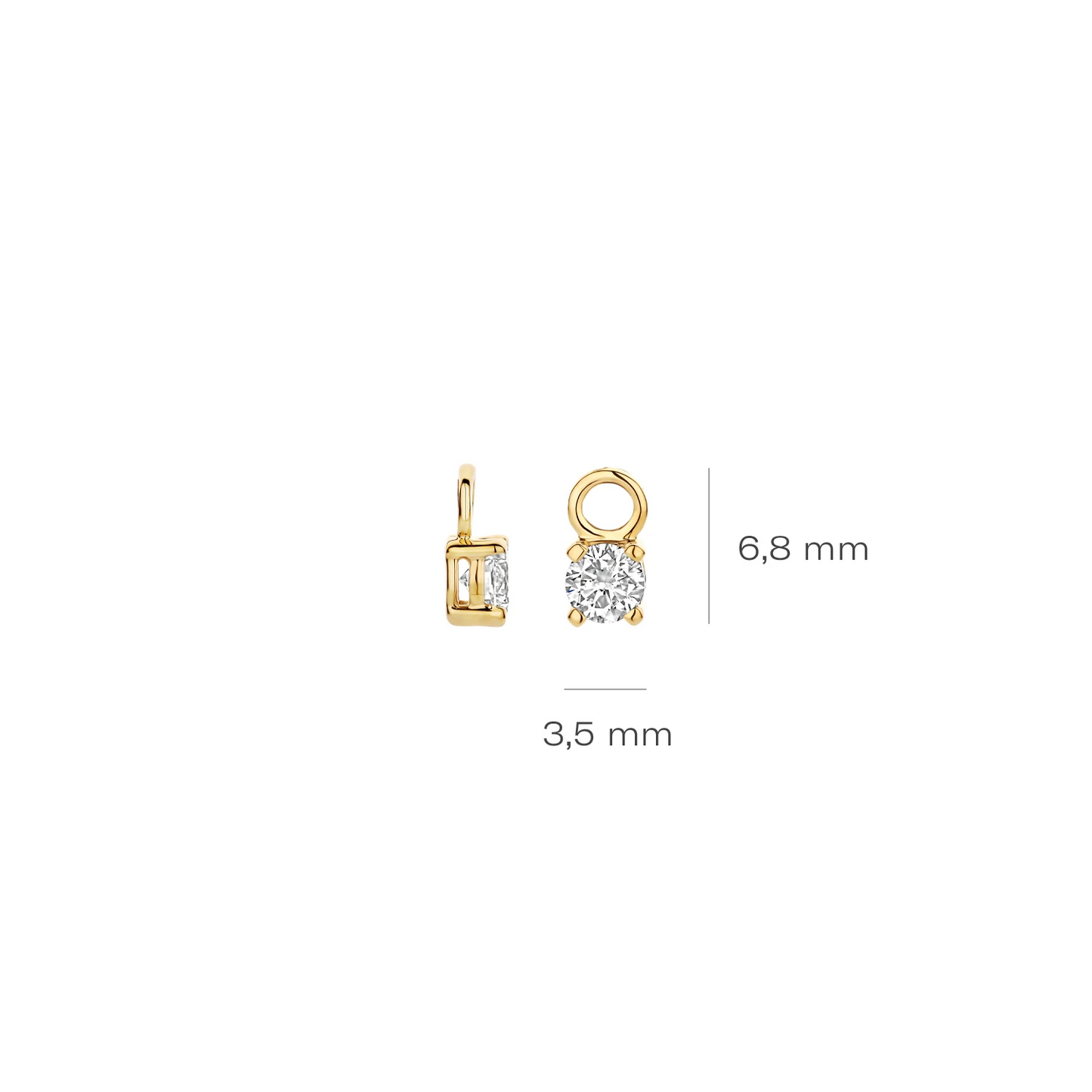Oorbedels Geelgoud (14k) met Lab grown Diamant