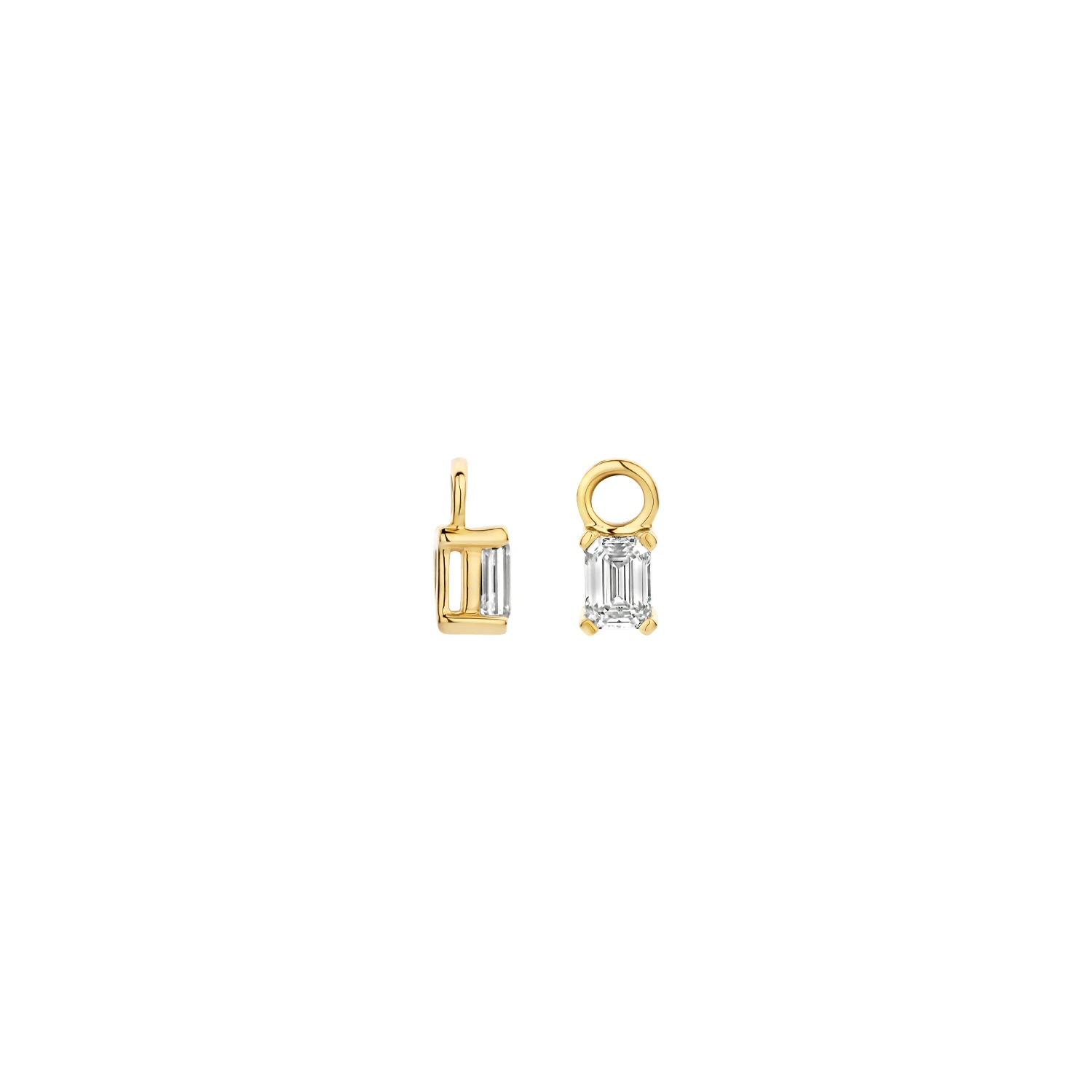 Oorbedels Geelgoud (14k) met Lab grown Diamant