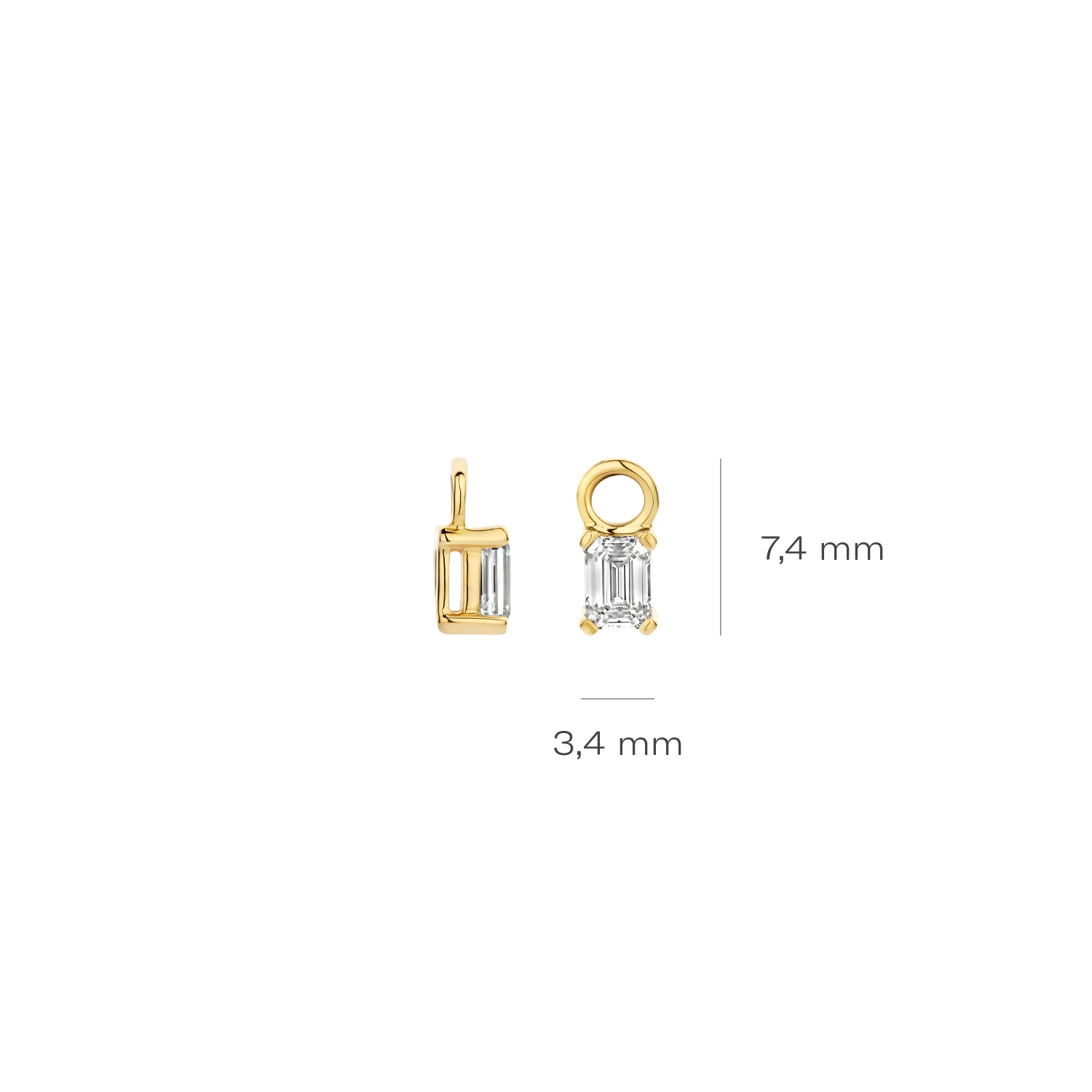 Oorbedels Geelgoud (14k) met Lab grown Diamant