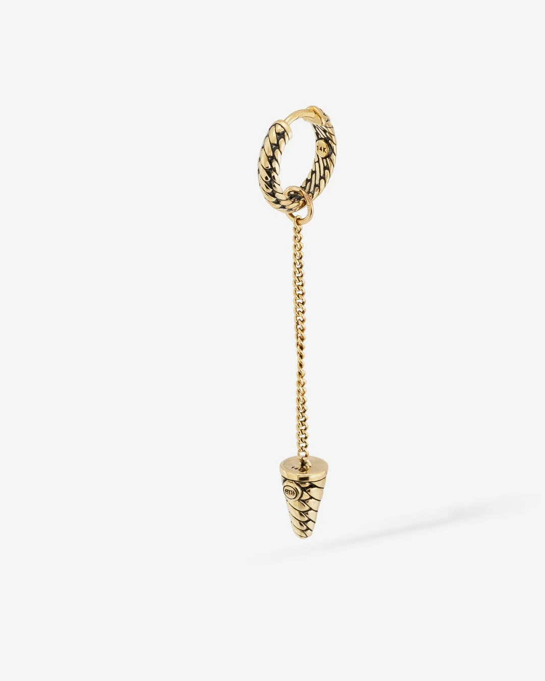 G039 one - Ben Gold Earhoop 14kt YG Single Piece