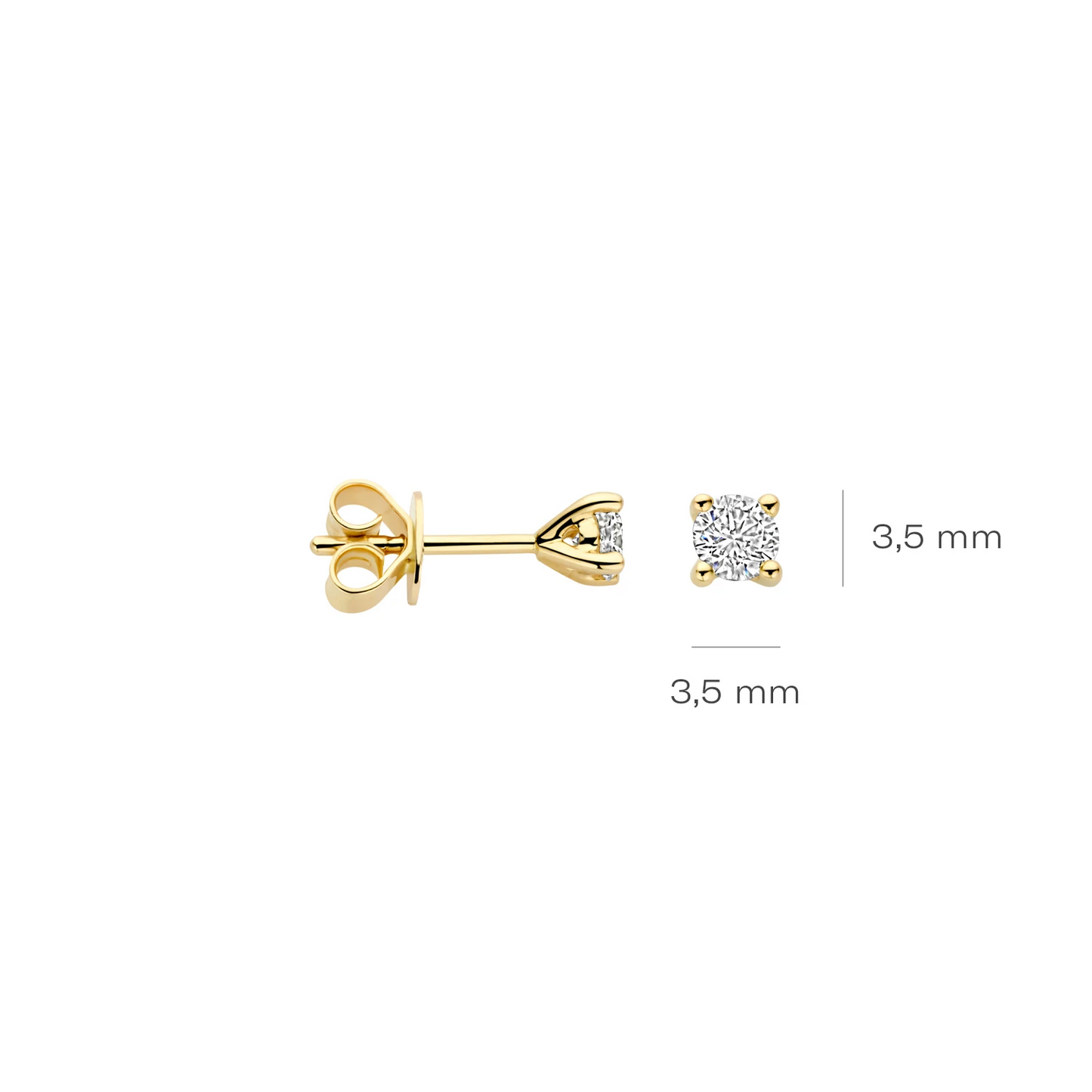 Oorbellen Geelgoud (14k) met Lab grown Diamant
