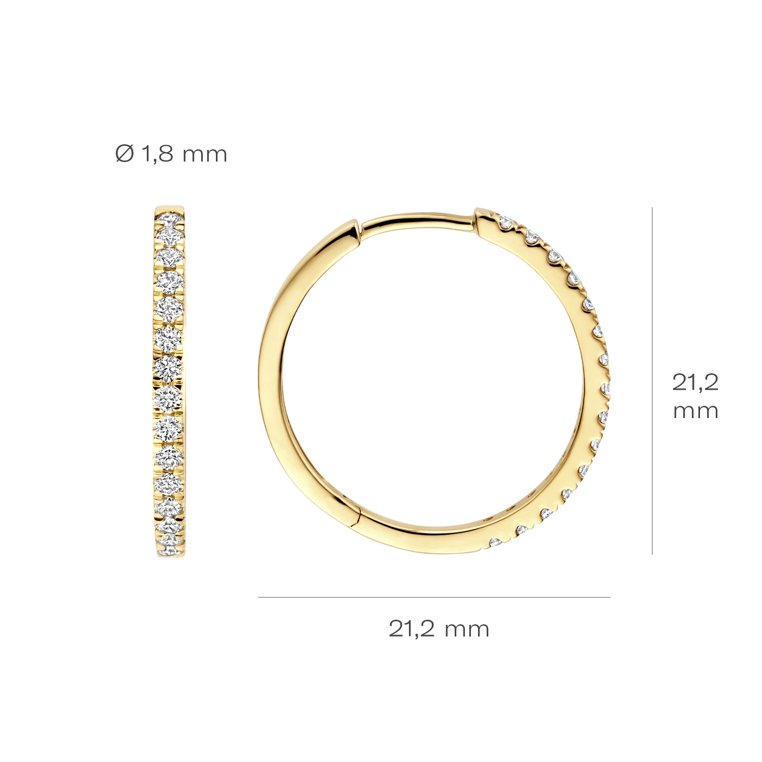 Oorbellen Geelgoud (14k) met Lab grown Diamant