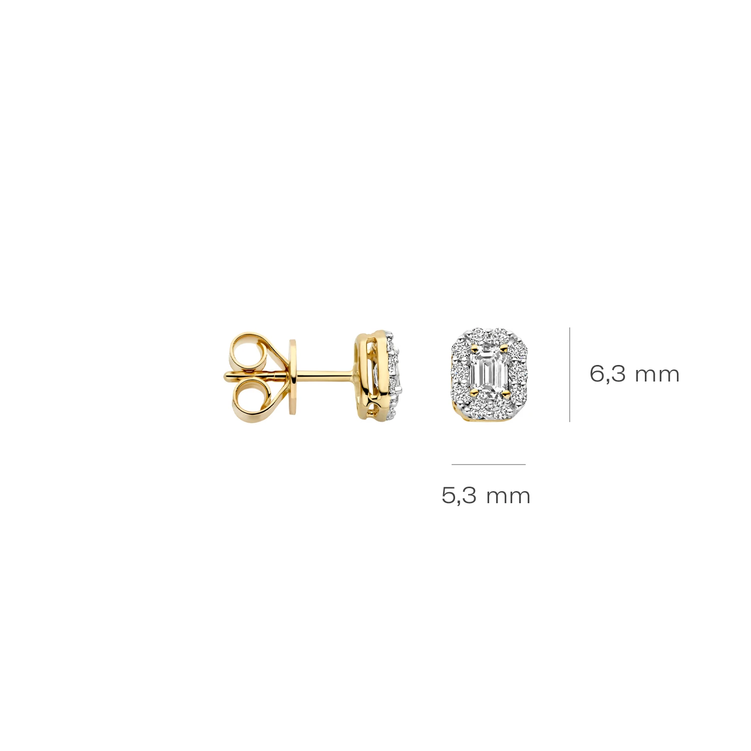 Oorbellen Geelgoud (14k) met Lab grown Diamant