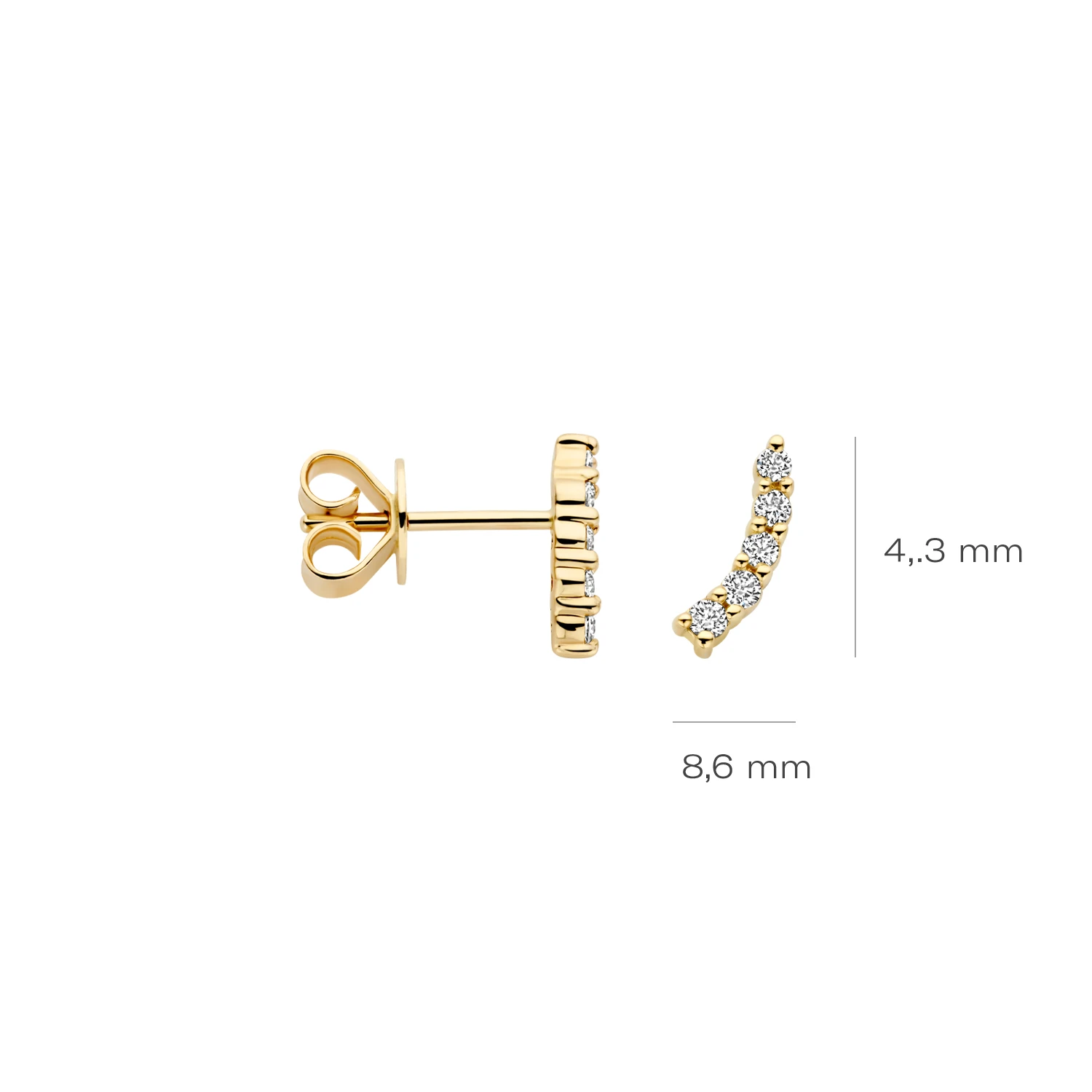 Oorbellen Geelgoud (14k) met Lab grown Diamant