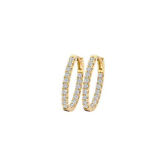 Oorbellen Geelgoud (14k) met Lab grown Diamant