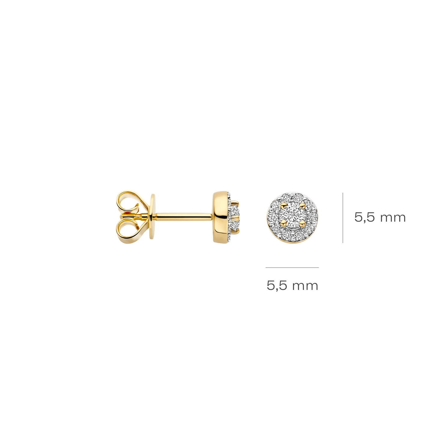 Oorbellen Geelgoud (14k) met Lab grown Diamant