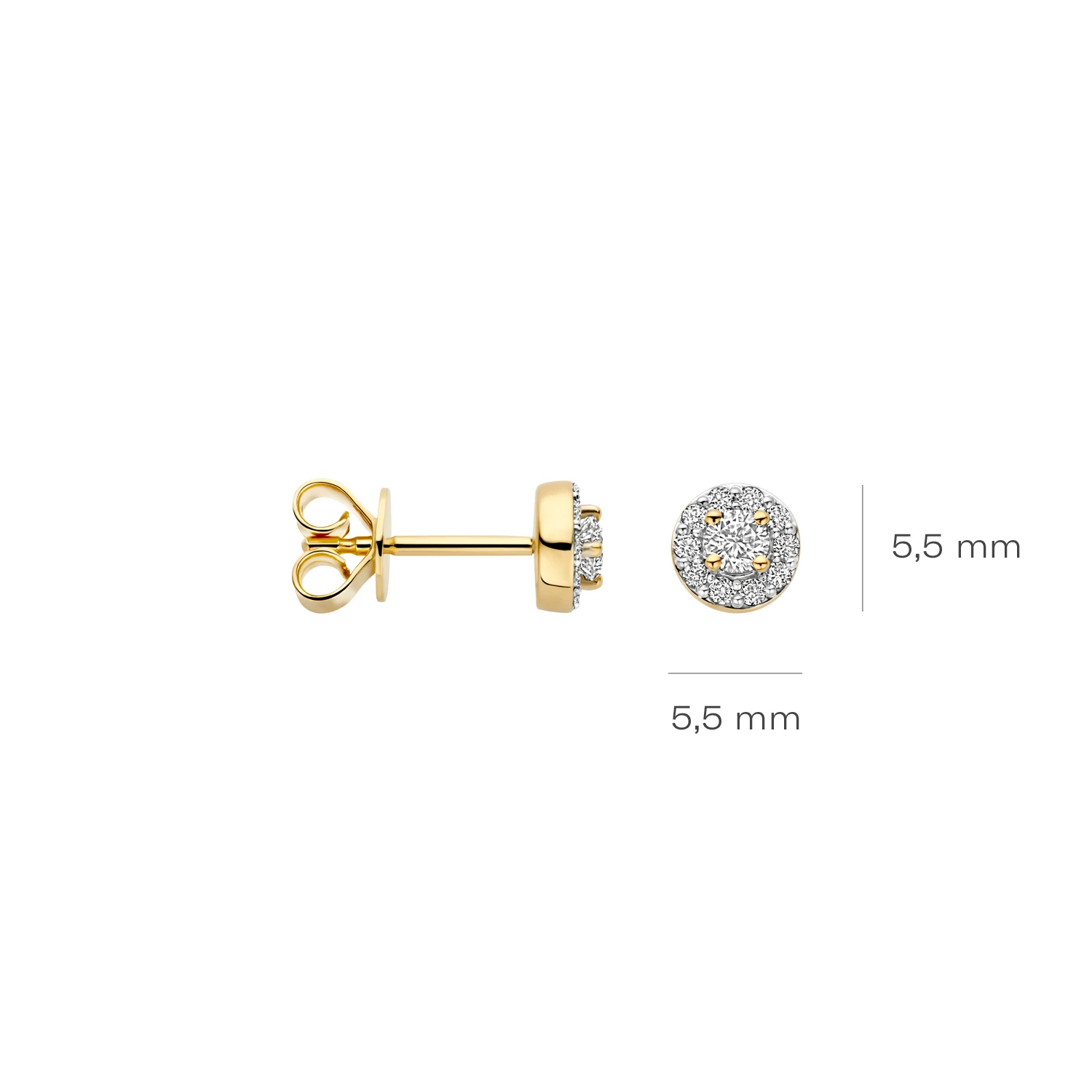 Oorbellen Geelgoud (14k) met Lab grown Diamant