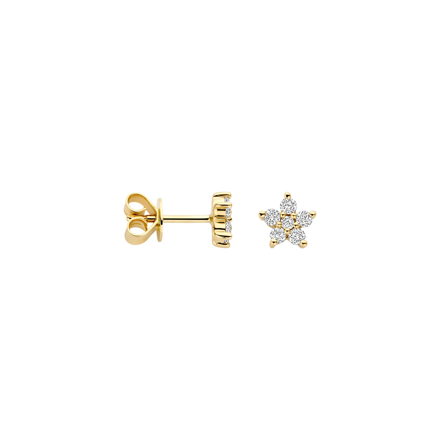 Oorbellen Geelgoud (14k) met Lab grown Diamant