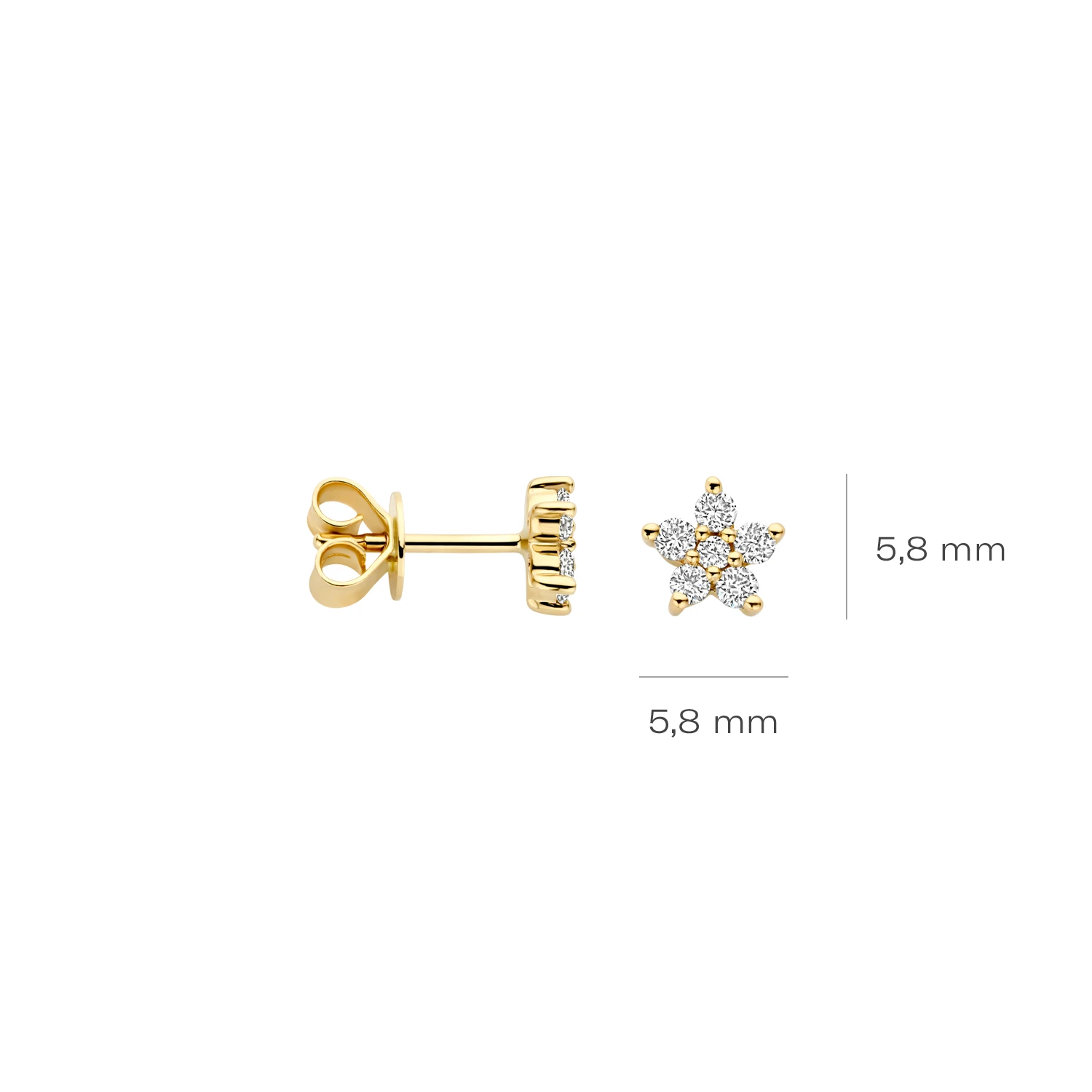 Oorbellen Geelgoud (14k) met Lab grown Diamant
