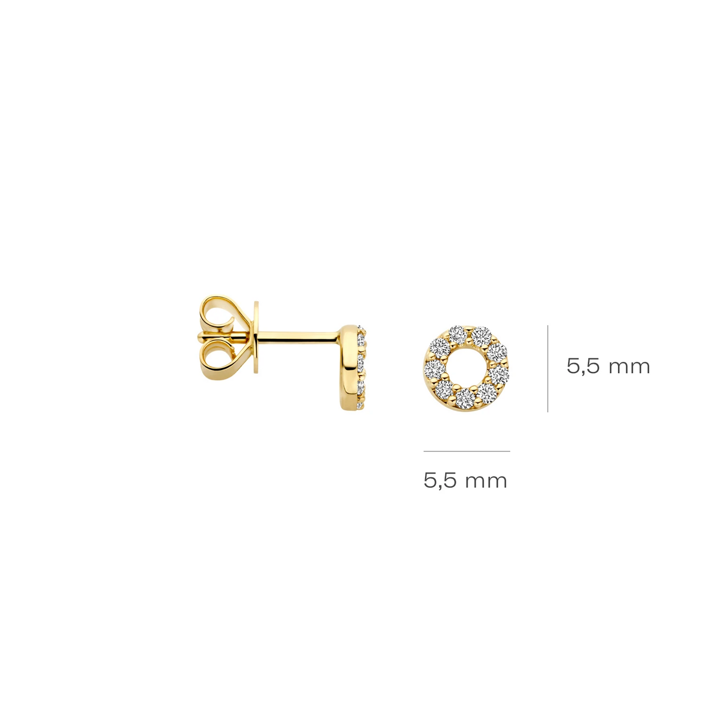 Oorbellen Geelgoud (14k) met Lab grown Diamant