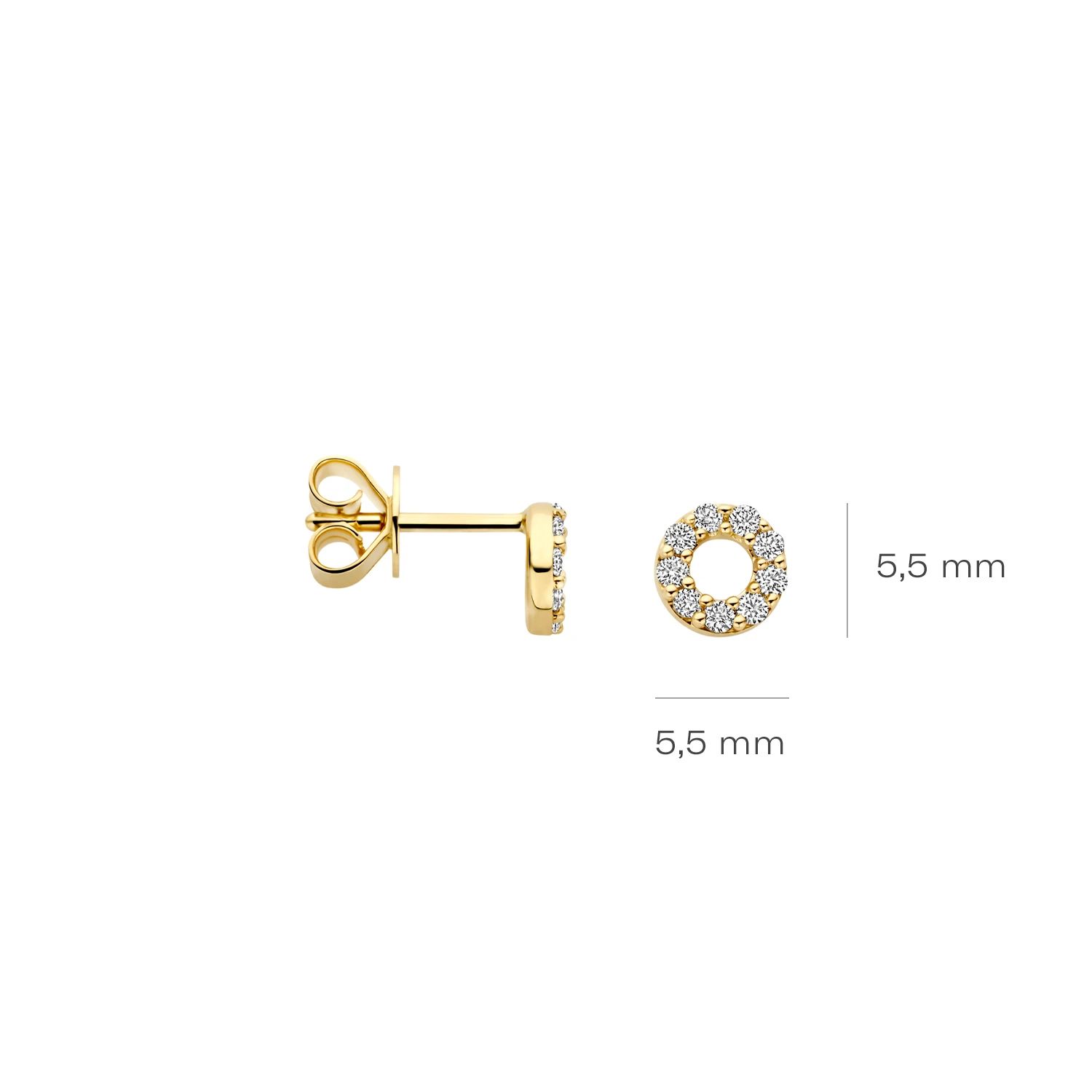 Oorbellen Geelgoud (14k) met Lab grown Diamant