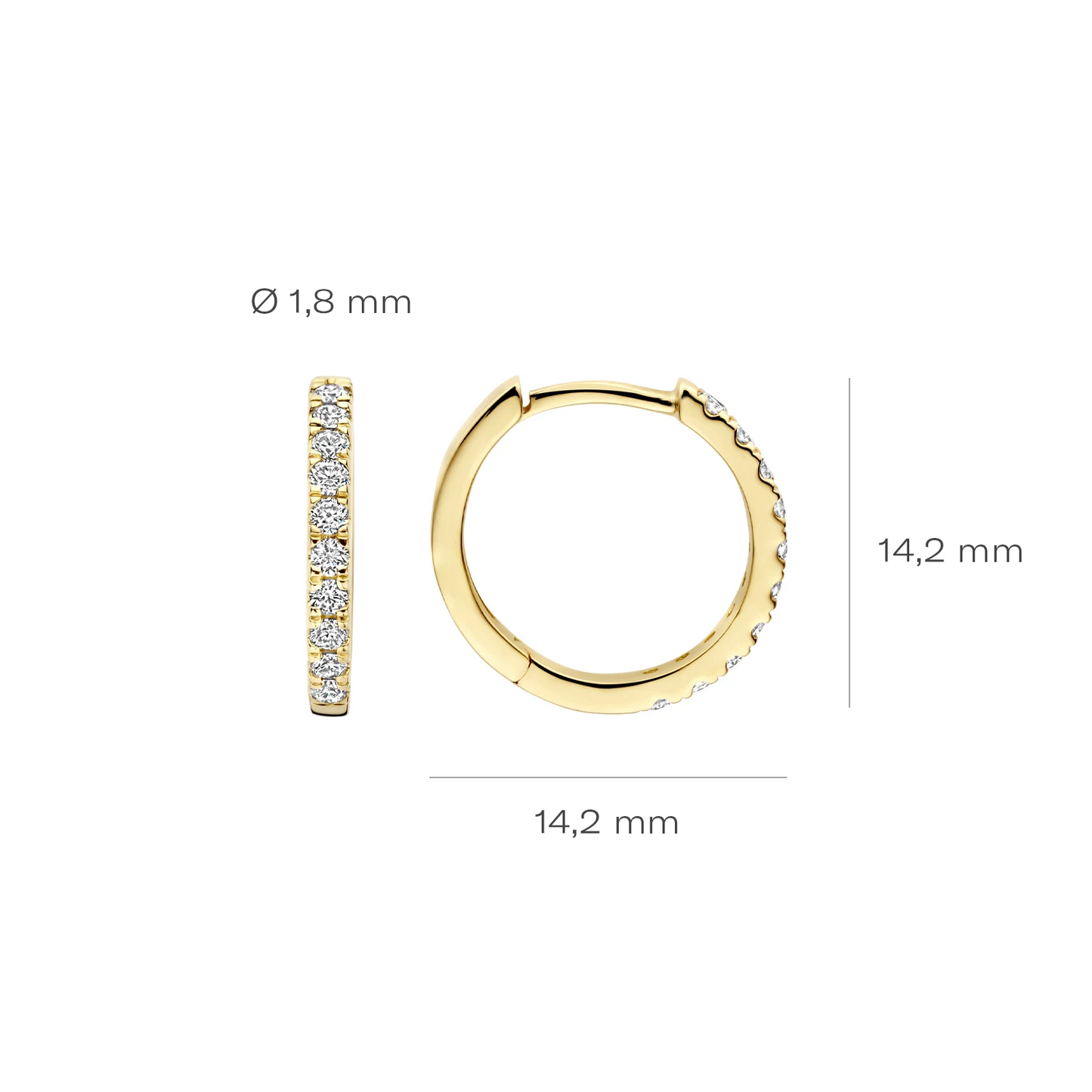 Oorbellen Geelgoud (14k) met Lab grown Diamant
