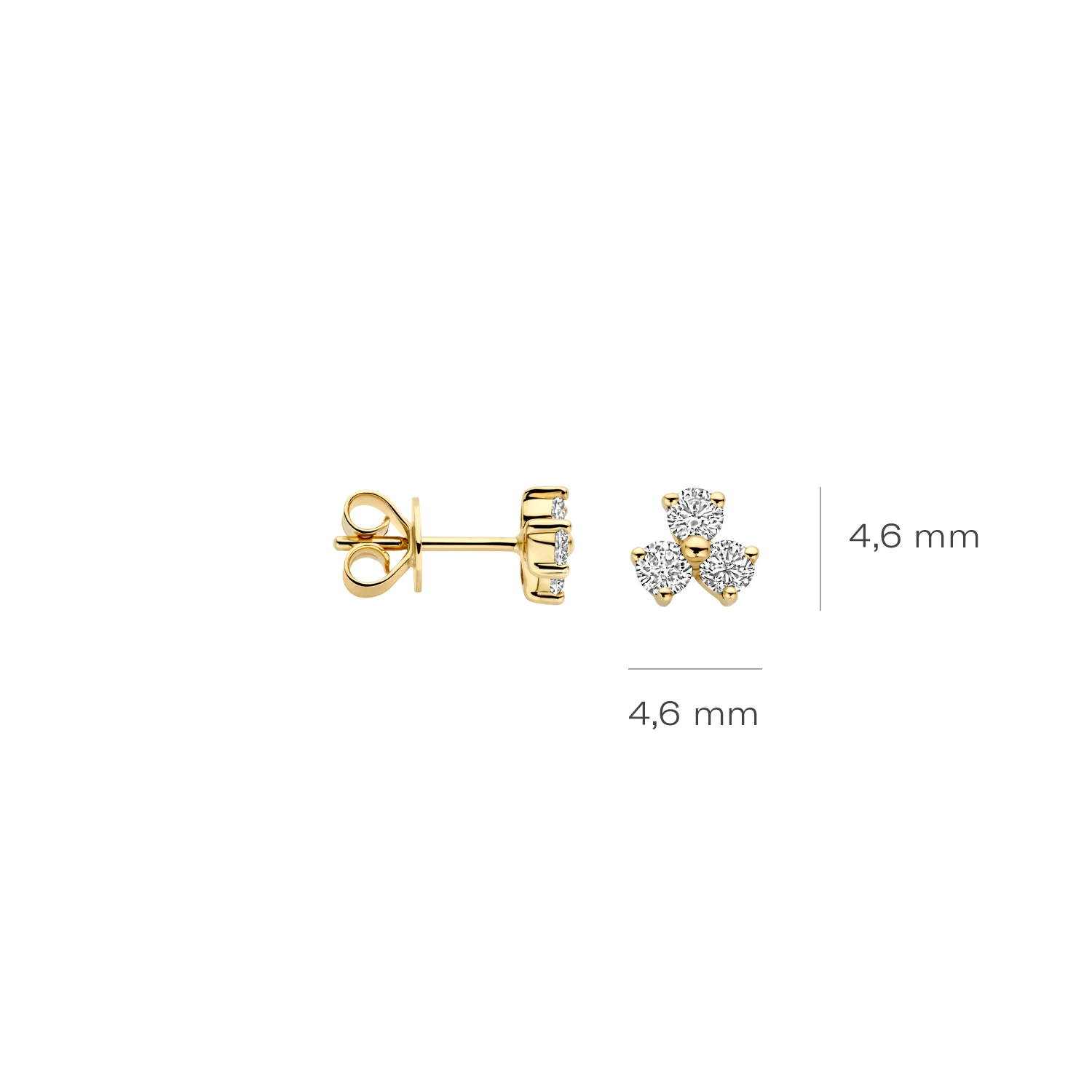 Oorbellen Geelgoud (14k) met Lab grown Diamant