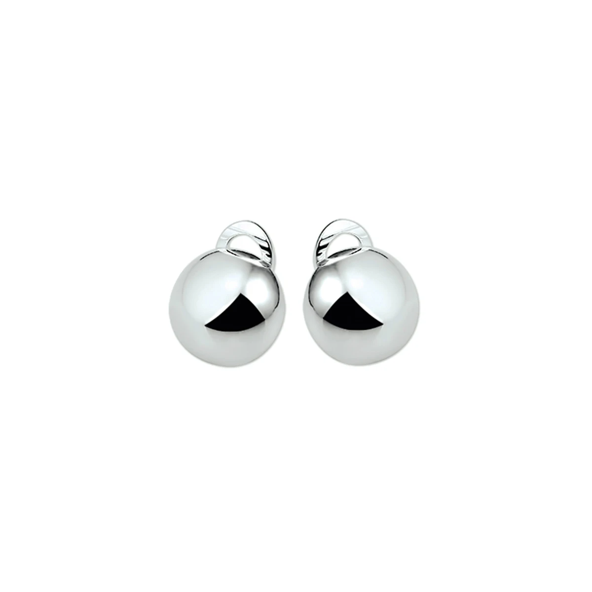 oorclips halfbol zilver wit