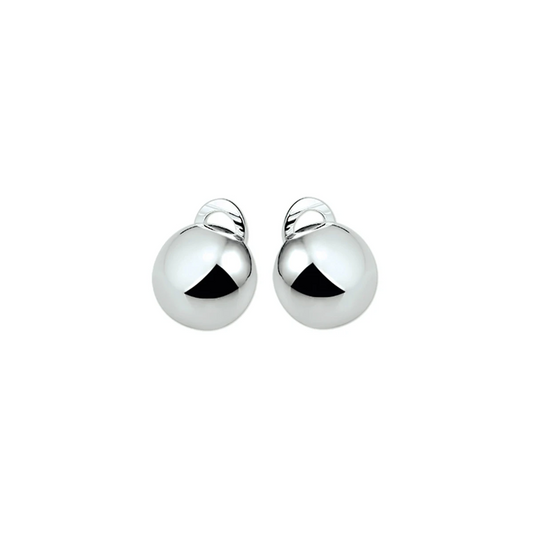 oorclips halfbol zilver wit