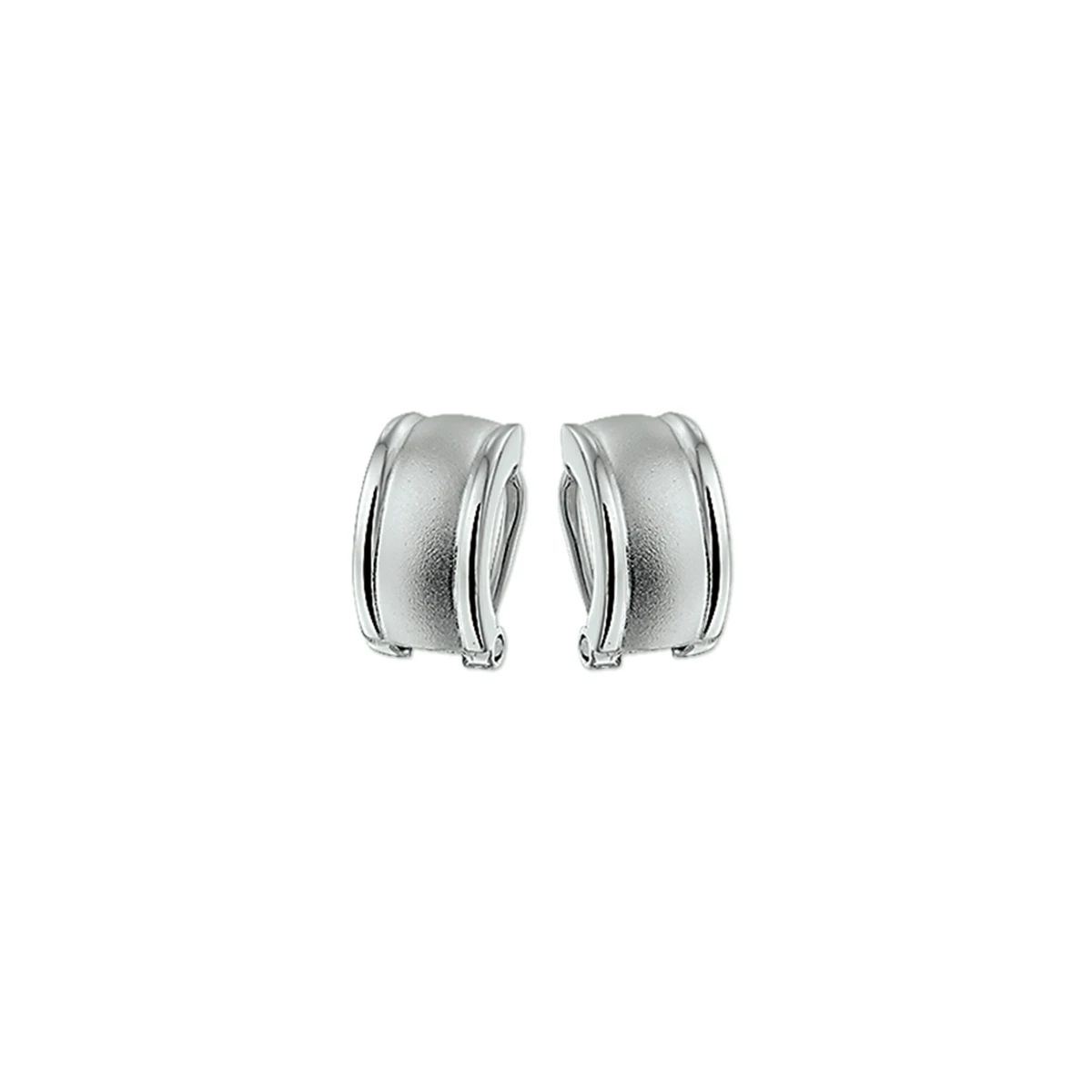 oorclips poli/mat zilver wit