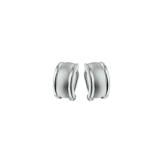 oorclips poli/mat zilver wit