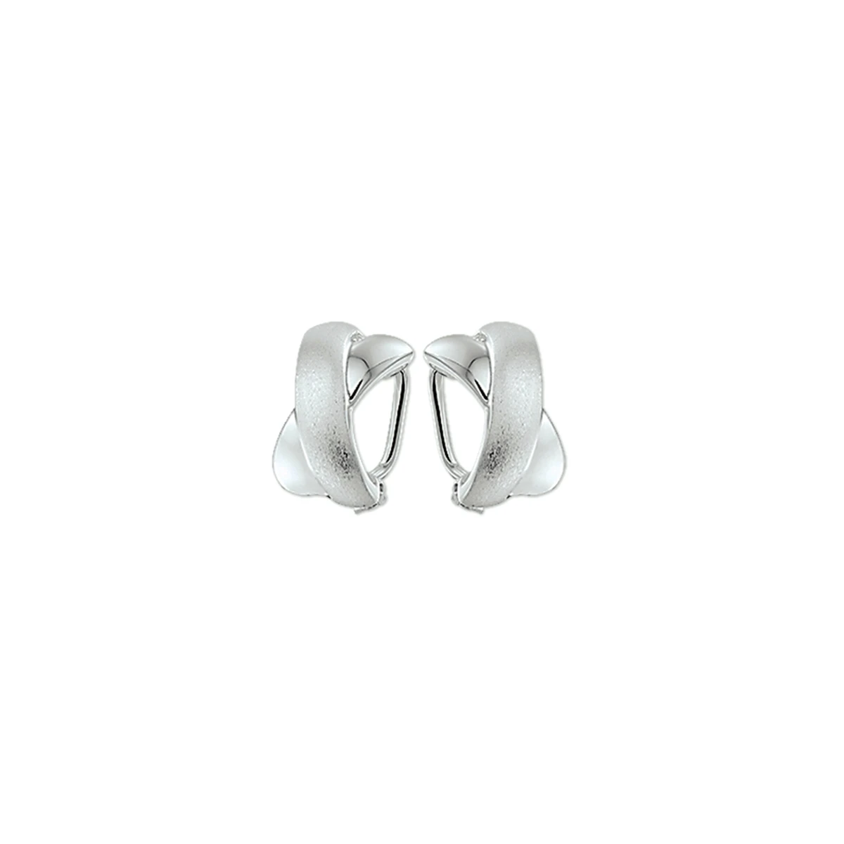 oorclips poli/mat zilver wit