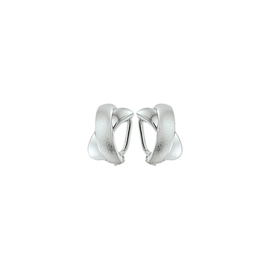 oorclips poli/mat zilver wit