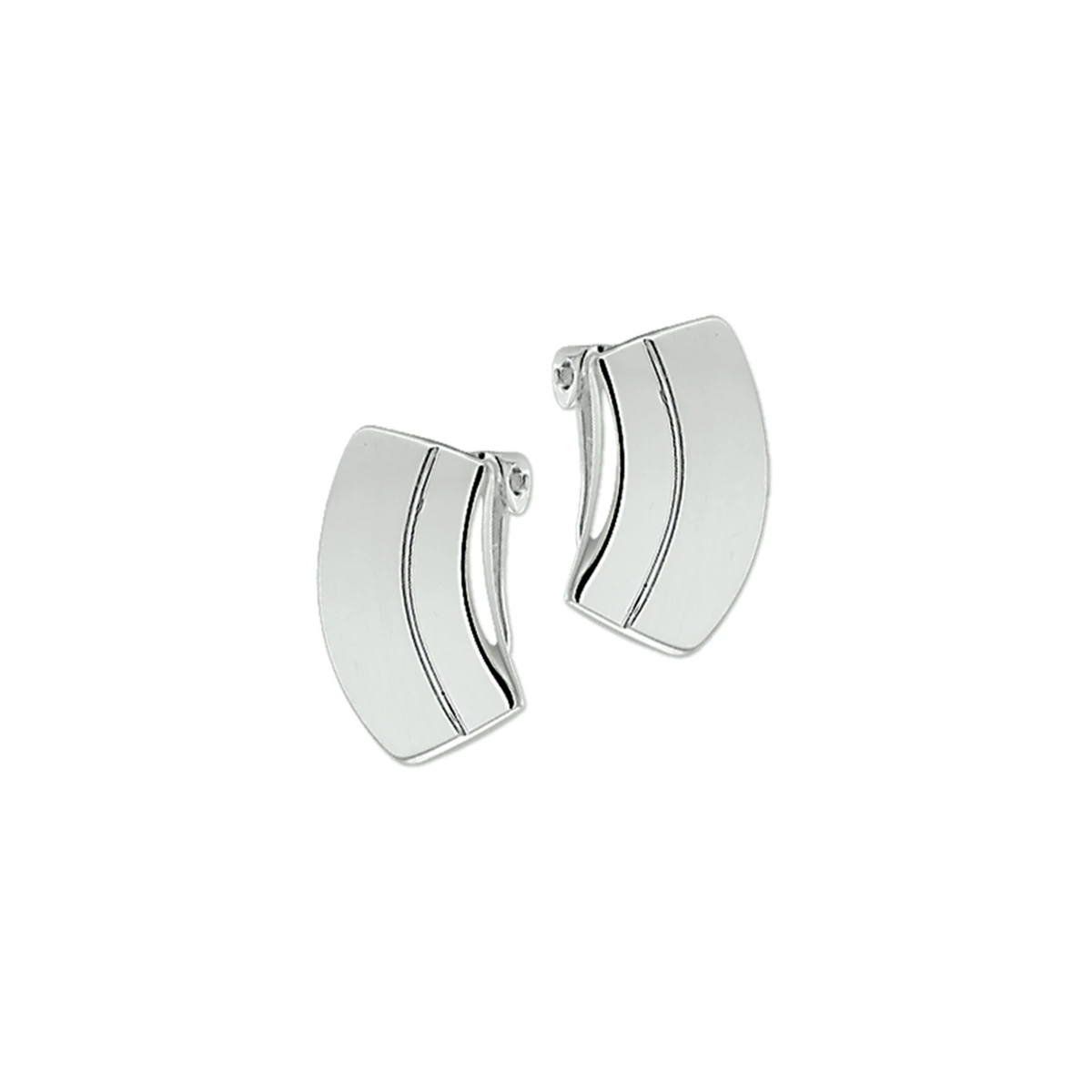 oorclips poli/mat zilver wit