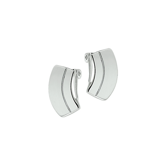 oorclips poli/mat zilver wit
