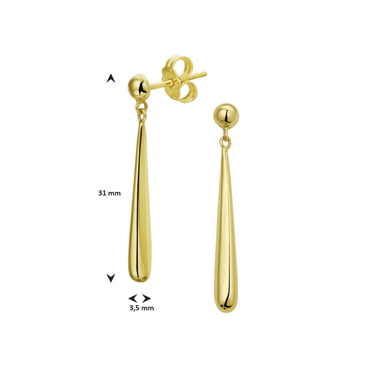 oorhanger druppel 14K geelgoud