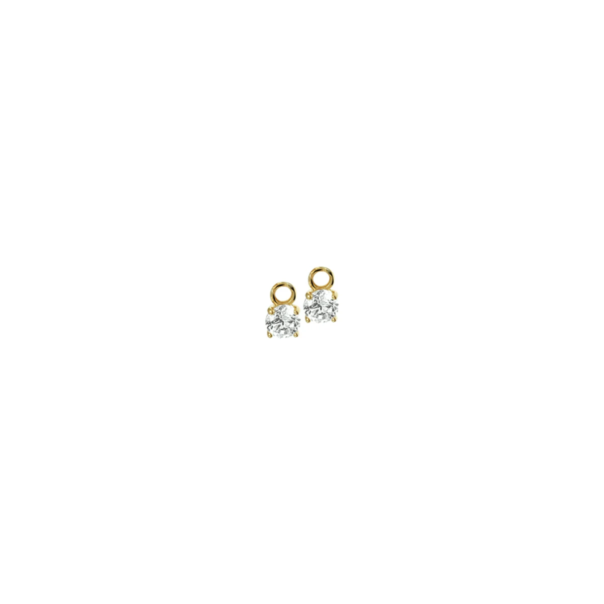 oorhanger zirkonia 14K geelgoud