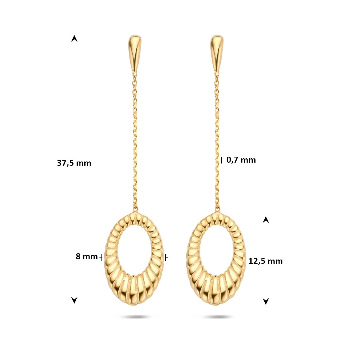 oorhangers 37,5 mm 14K geelgoud