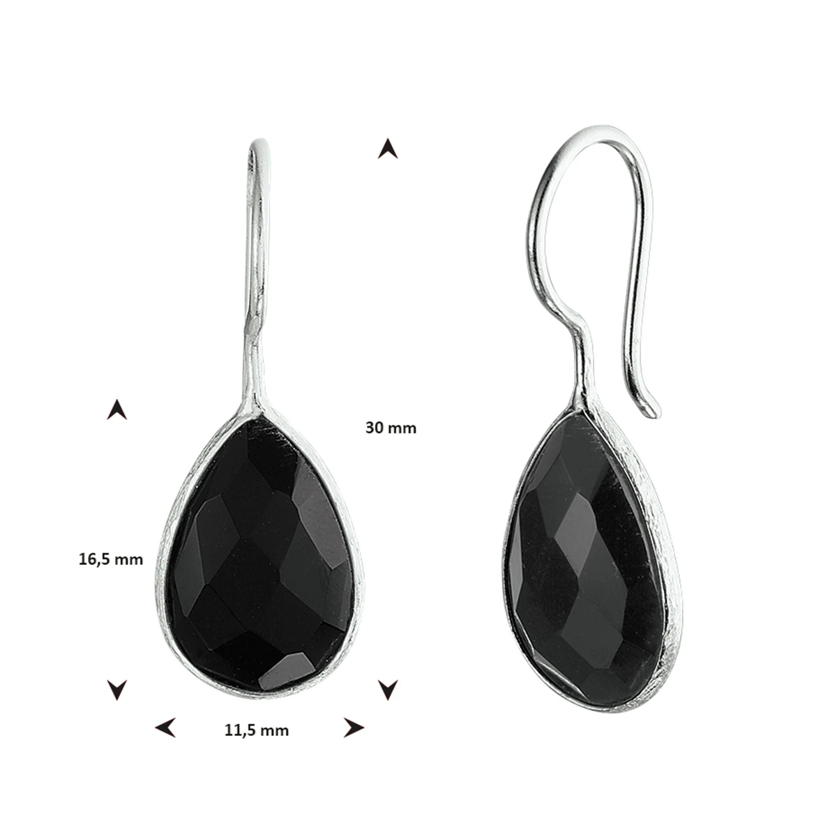 oorhangers agaat franse haak zilver wit