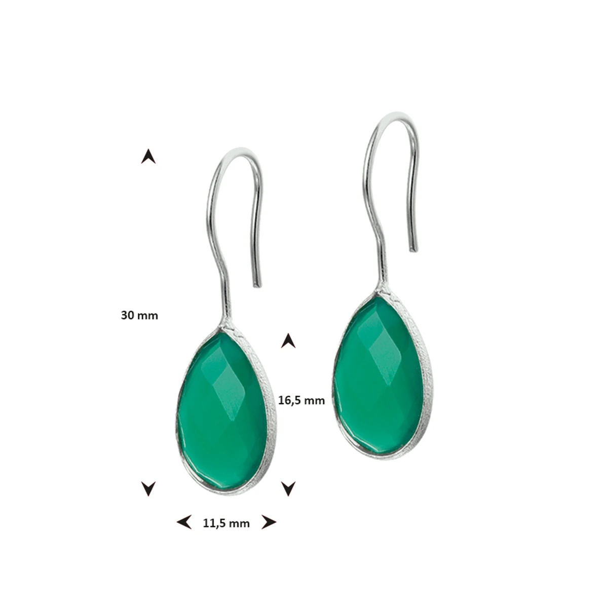 oorhangers agaat franse haak zilver wit