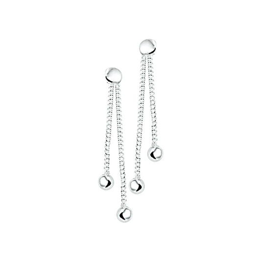 oorhangers bolletjes zilver gerhodineerd
