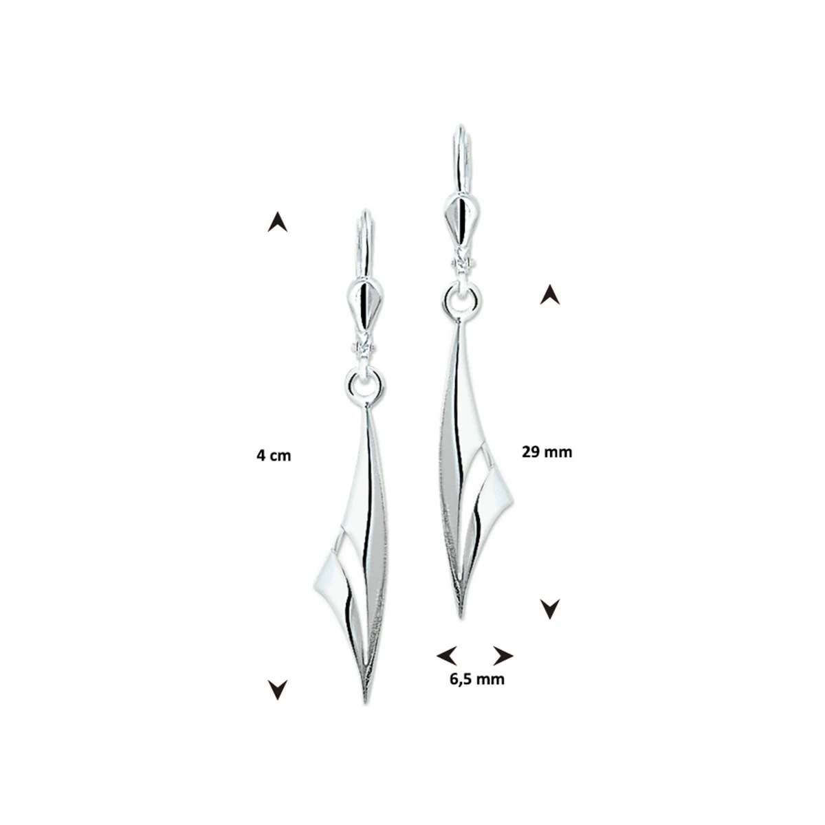 oorhangers brisur haak zilver wit