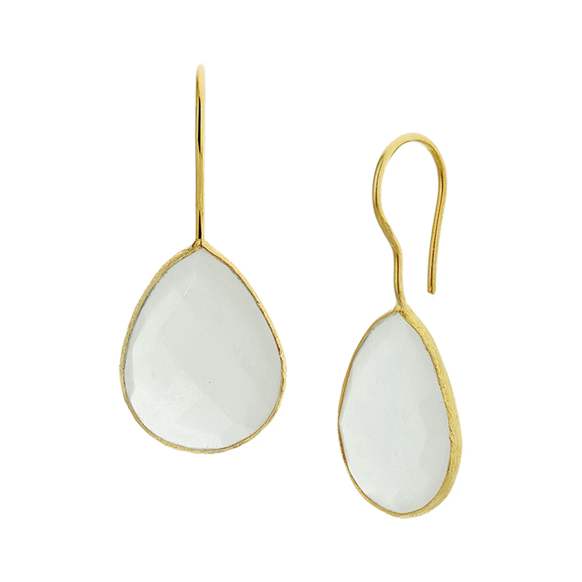 oorhangers chalcedoon franse haak 1 micron zilver verguld (geel)