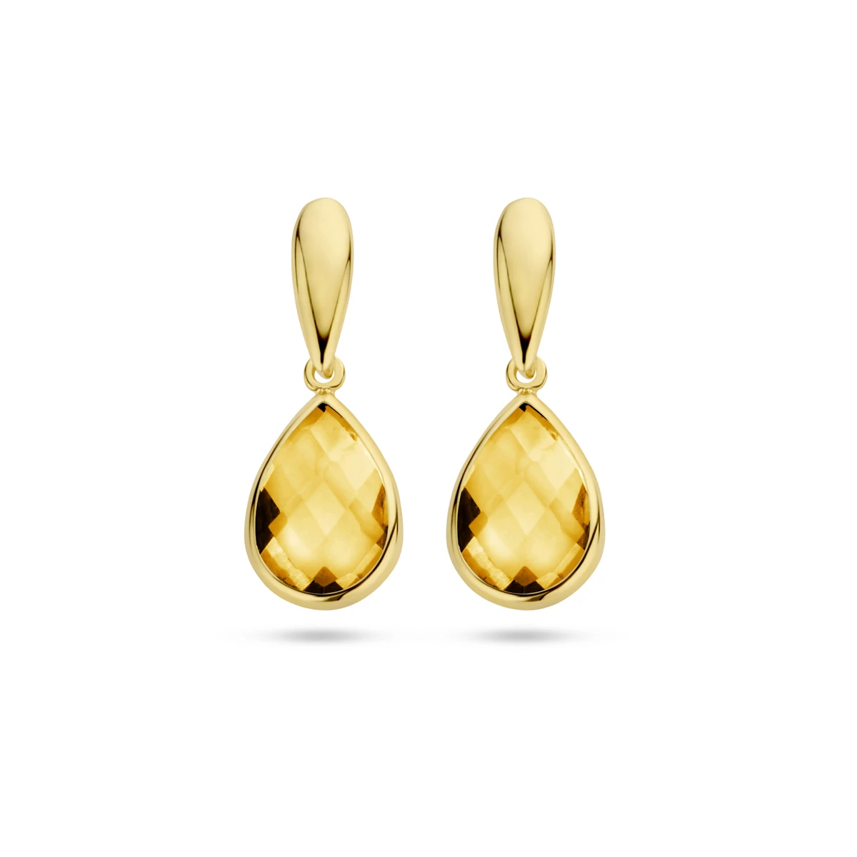 oorhangers citrien 20 mm 14K geelgoud