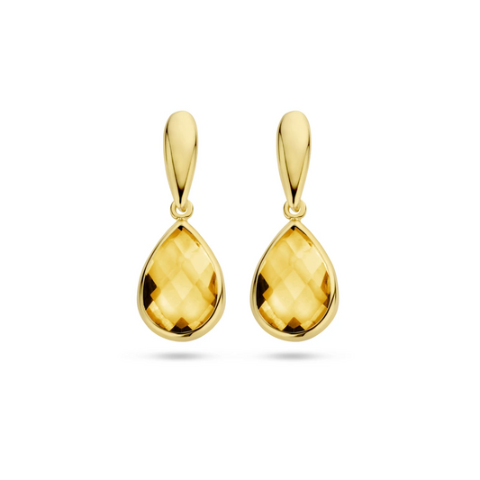 oorhangers citrien 20 mm 14K geelgoud