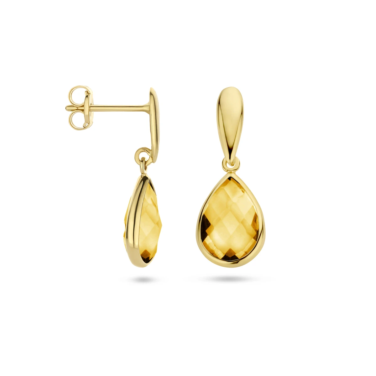 oorhangers citrien 20 mm 14K geelgoud