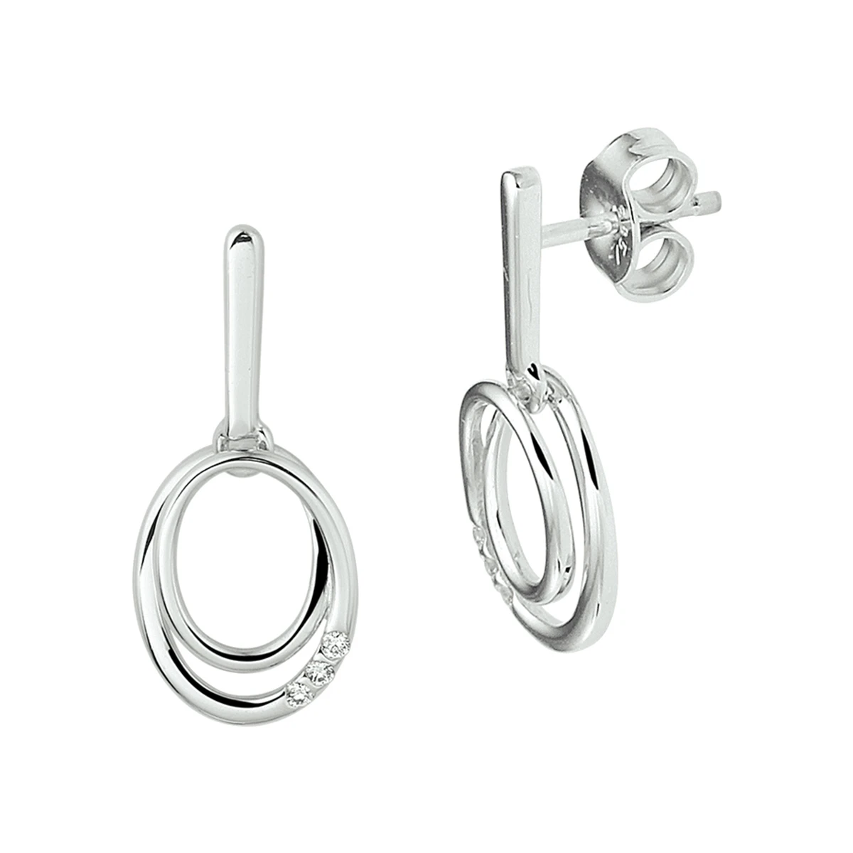 oorhangers diamant 0.04ct (2x0.02ct) h si 14K witgoud