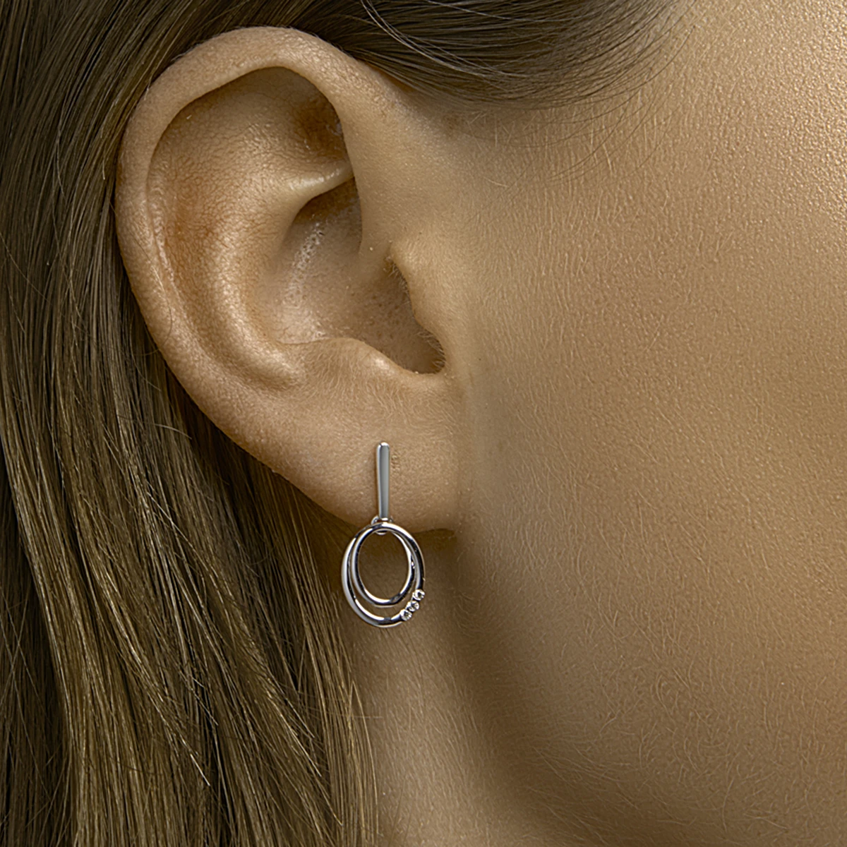 oorhangers diamant 0.04ct (2x0.02ct) h si 14K witgoud