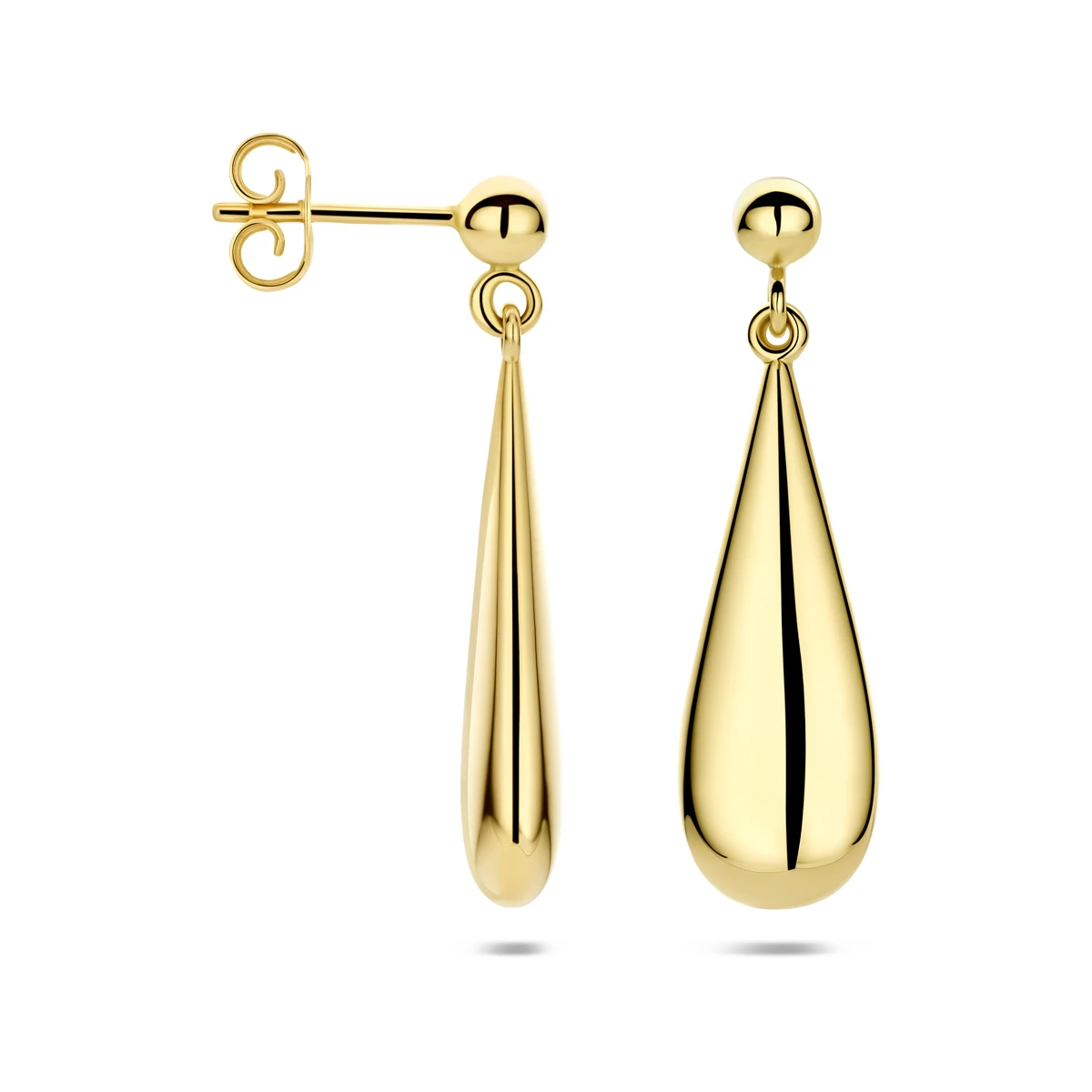 oorhangers druppel 33 mm 14K geelgoud