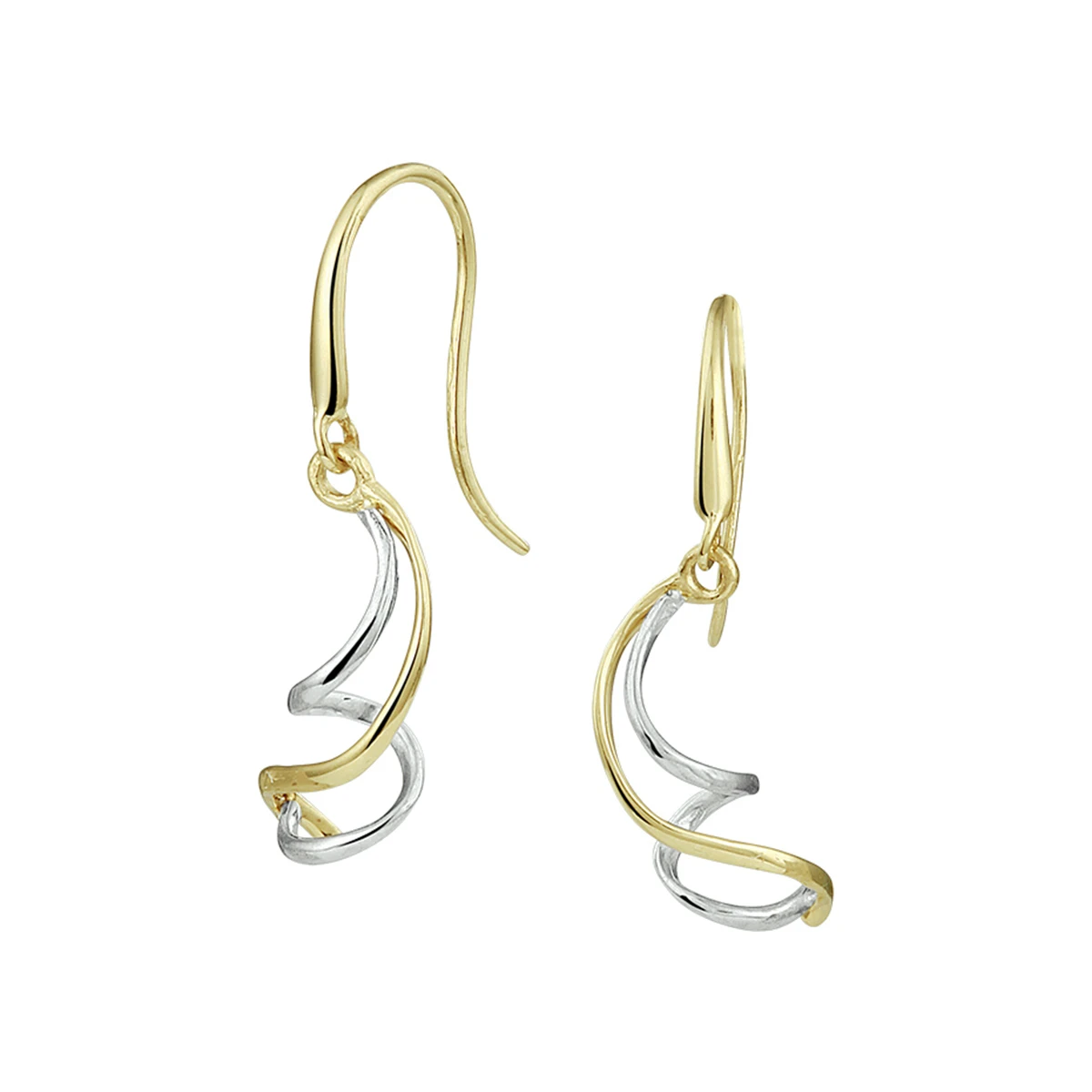 oorhangers franse haak 14K bicolor goud geel/wit