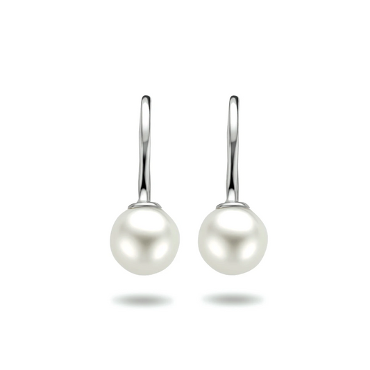 oorhangers franse haak parel zilver gerhodineerd