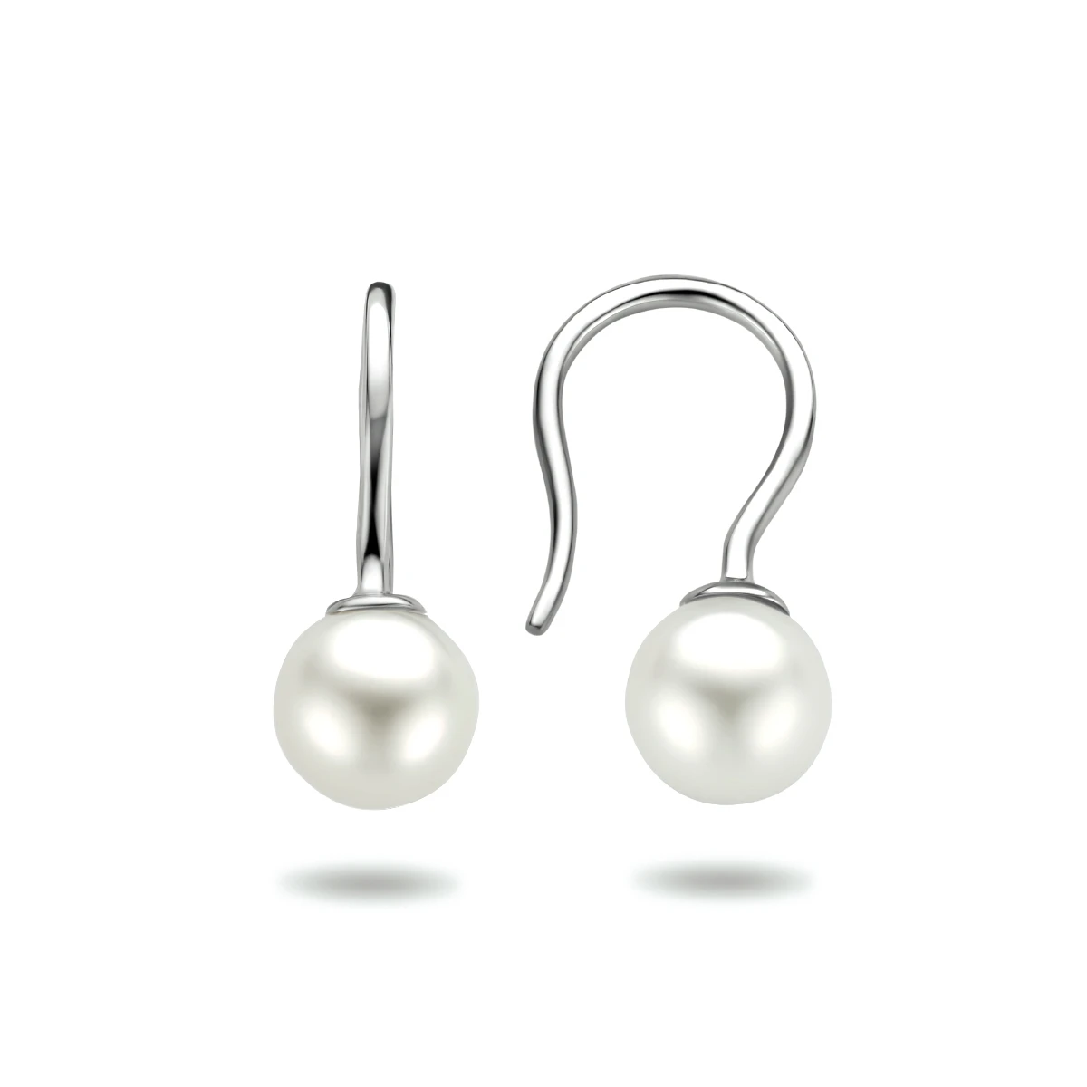 oorhangers franse haak parel zilver gerhodineerd