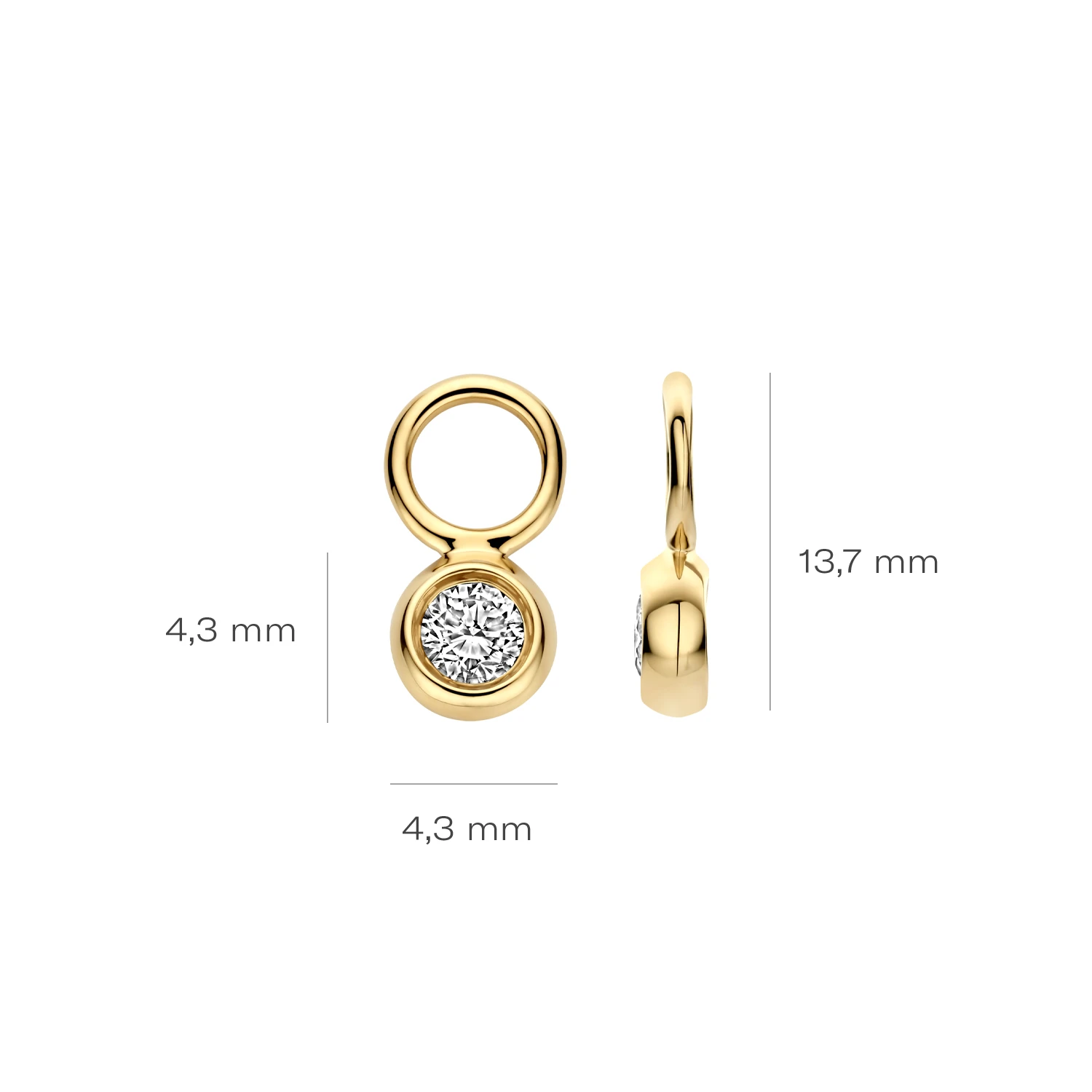 Oorhangers Geelgoud (14k) met Lab grown Diamant