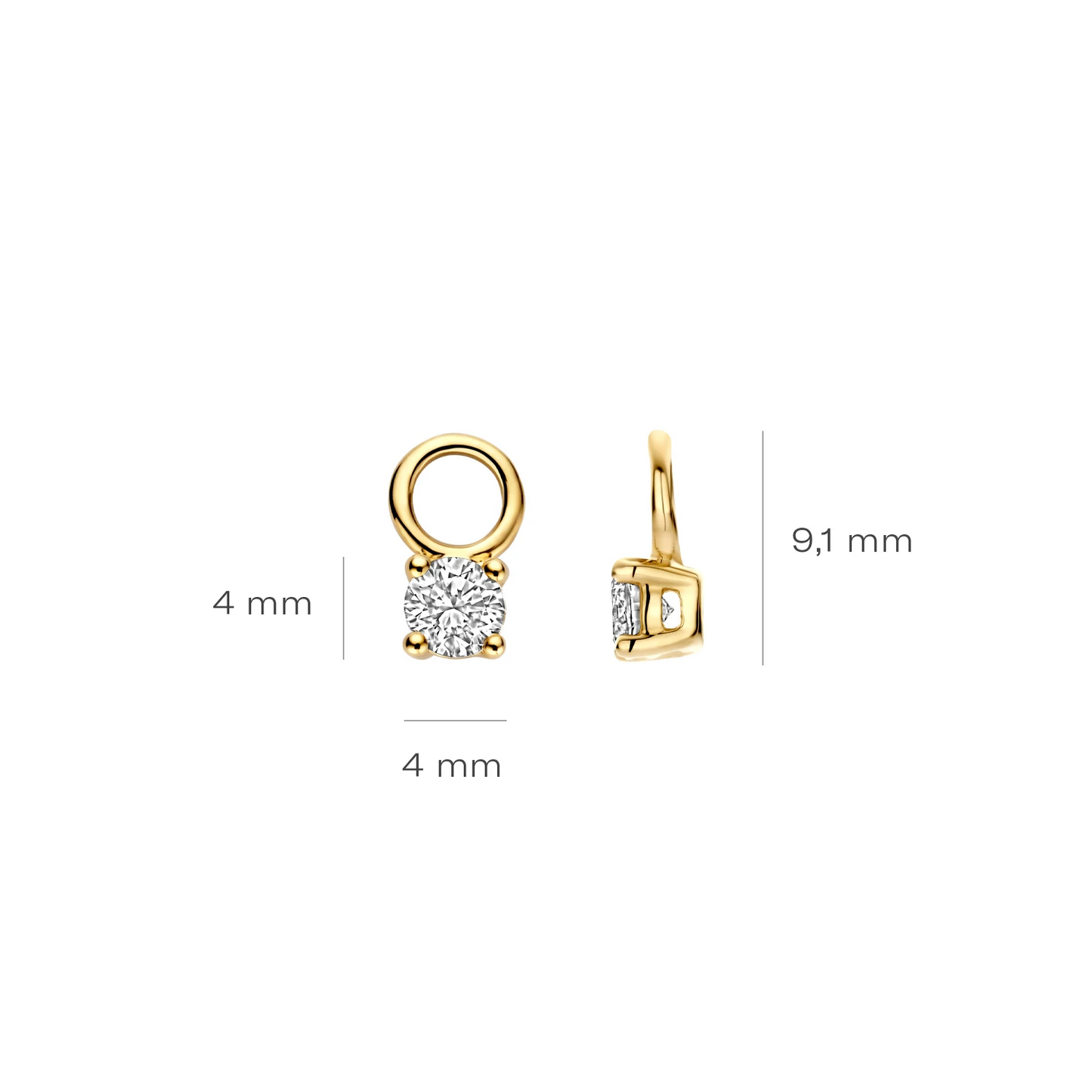 Oorhangers Geelgoud (14k) met Lab grown Diamant